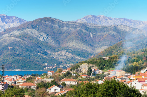 Tivat city. Montenegro. Winter