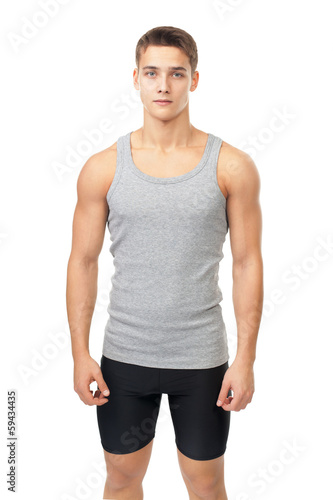 Portrait of muscular athlete man