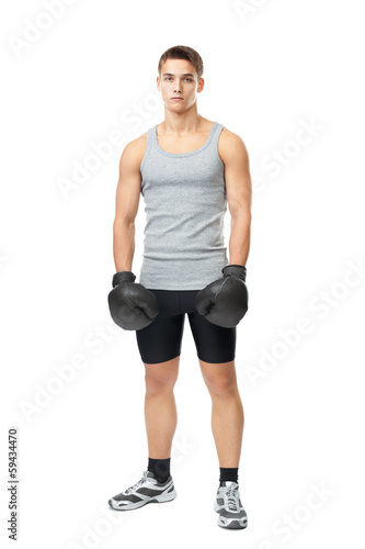 Athlete man with boxing gloves
