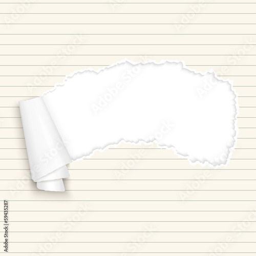 aufgerissenes Papier mit Textfreiraum