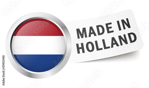 Button mit Fahne " MADE IN HOLLAND "