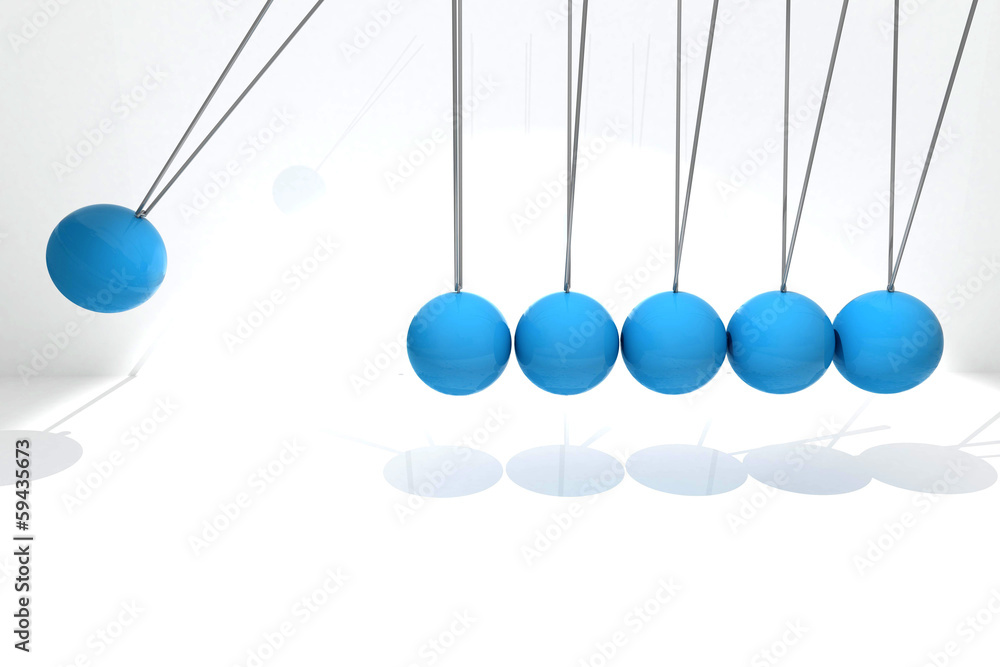 Blue newtons cradle