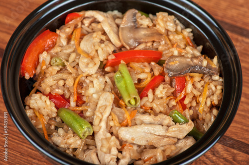 Rice chicken vegetable