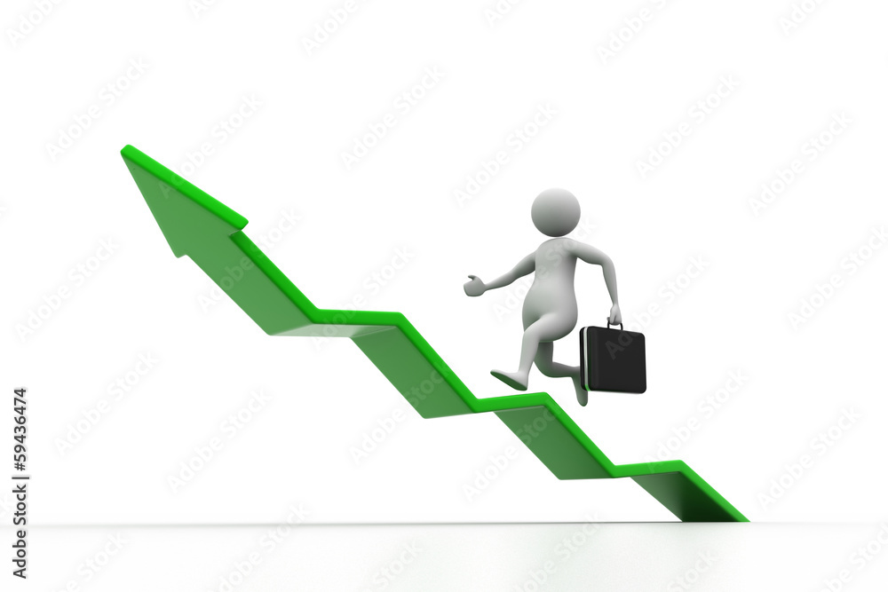 Business man aim to business growth Business man aim to business growth