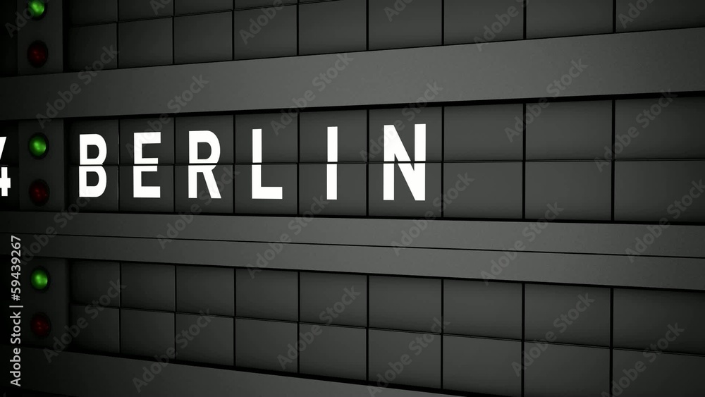 Old airport billboard with city name Berlin Old airport billboard with city name Berlin