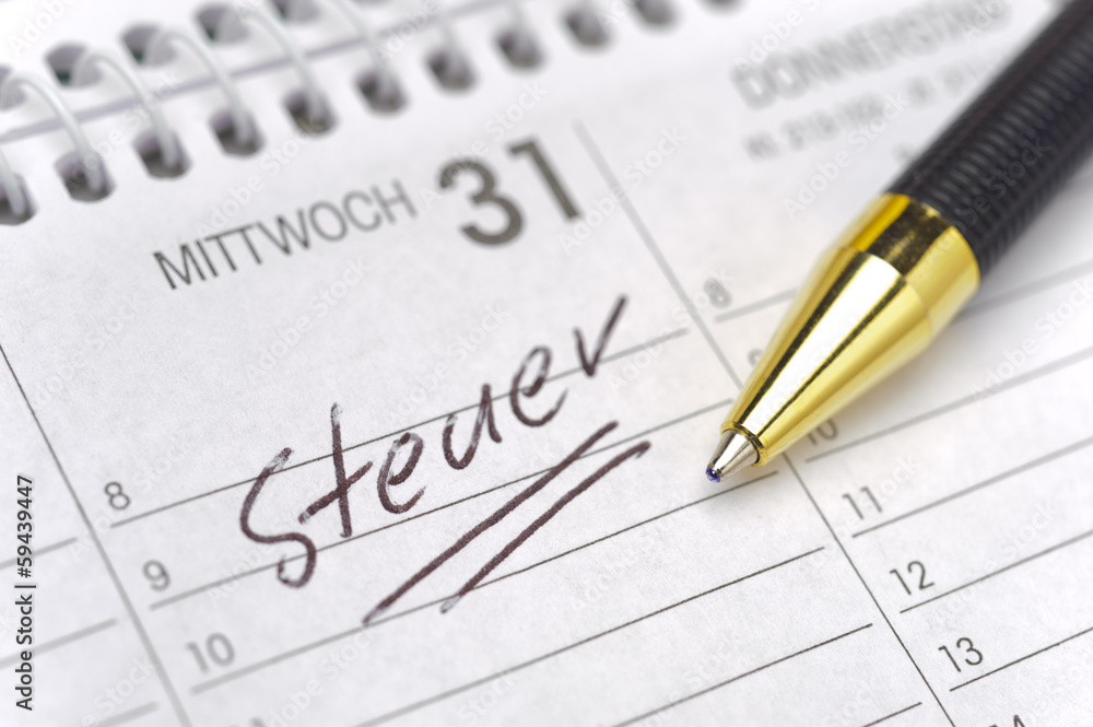 german tax day marked on calendar german tax day marked on calendar