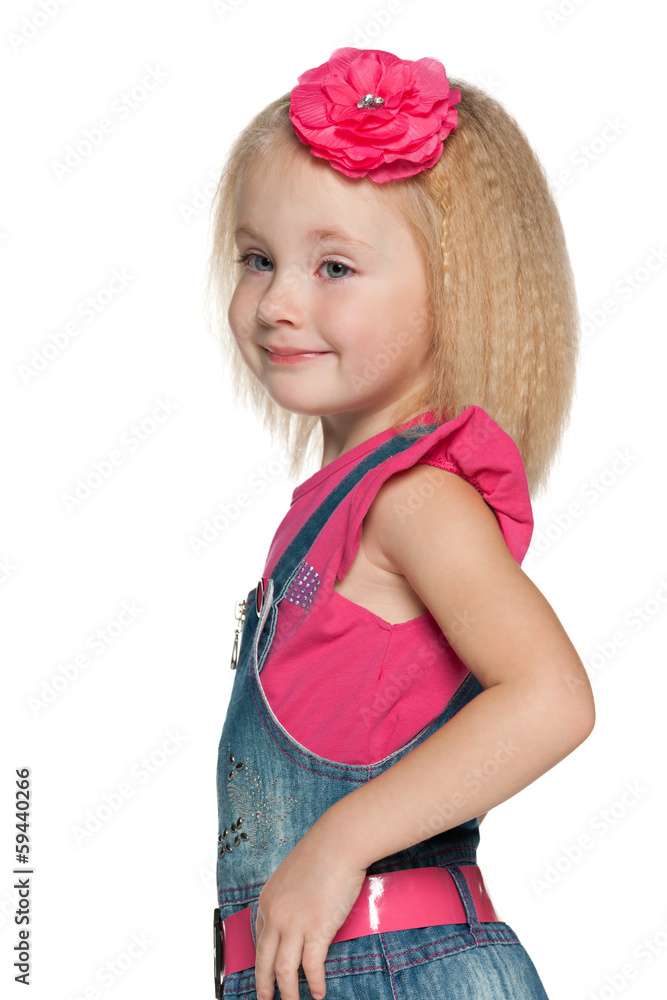 Profile portrait of a smiling little girl Profile portrait of a smiling little girl