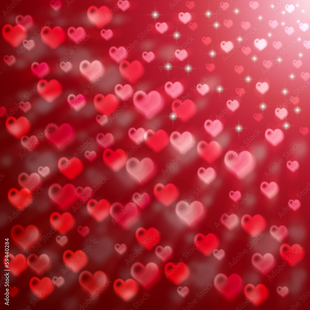 Valentine's day background with hearts and stars