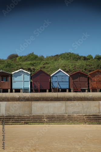 Beach Huts on the seashore, Frinton, England © jayfish