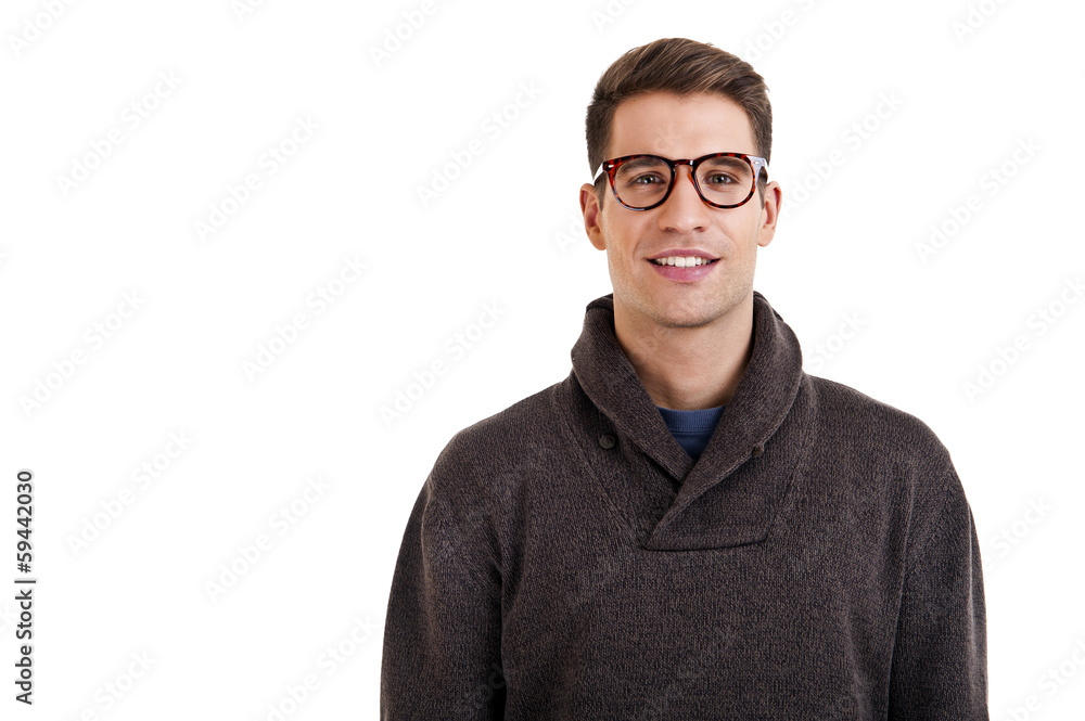 Portrait of attractive male in casual clothes looking at camera Portrait of attractive male in casual clothes looking at camera