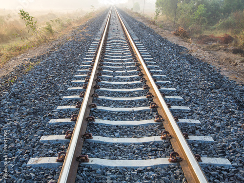 railroad in the morning