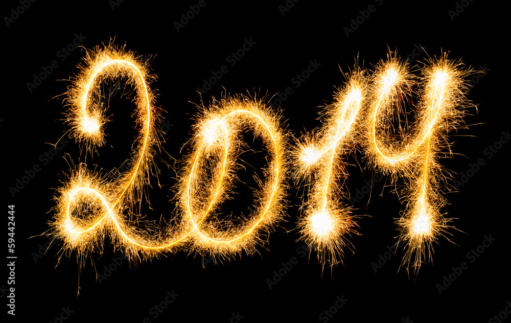 Happy New Year - 2014 made a sparkler Happy New Year - 2014 made a sparkler