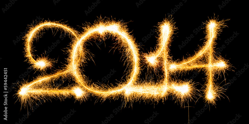 Happy New Year - 2014 made a sparkler Happy New Year - 2014 made a sparkler