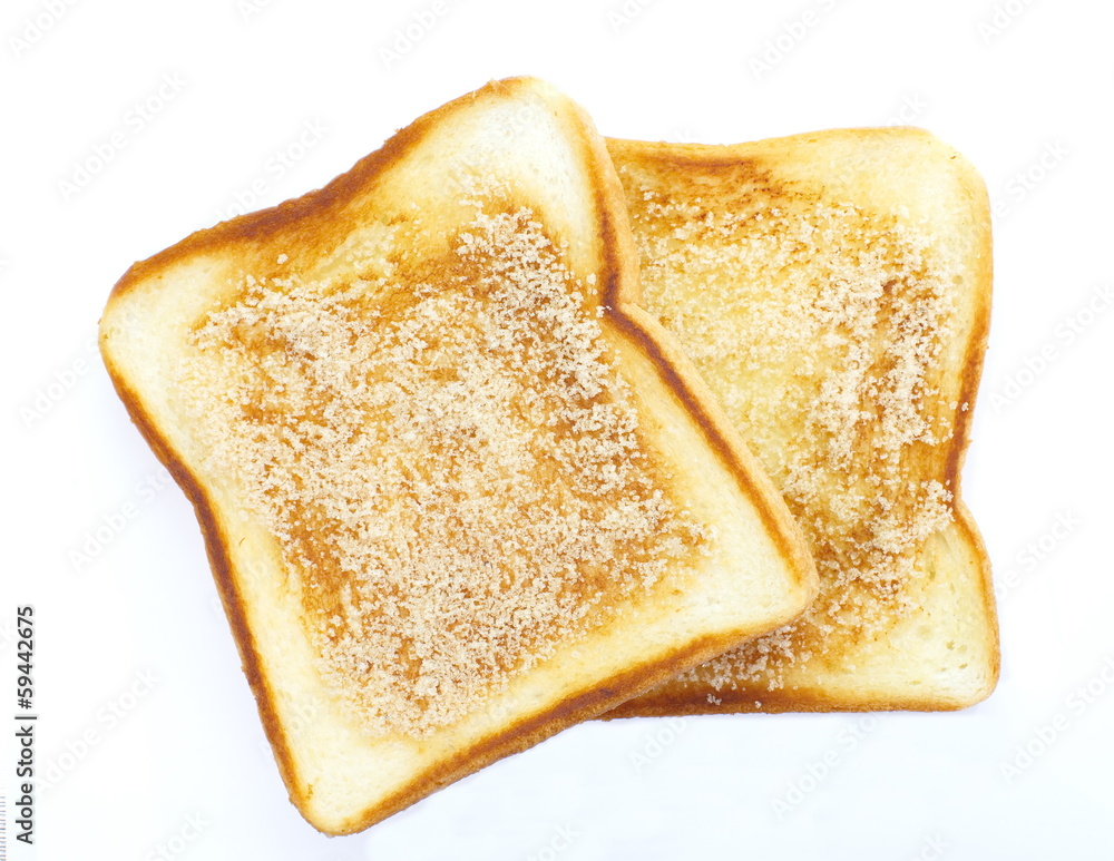 Slice of grilled bread isolated on white Slice of grilled bread isolated on white