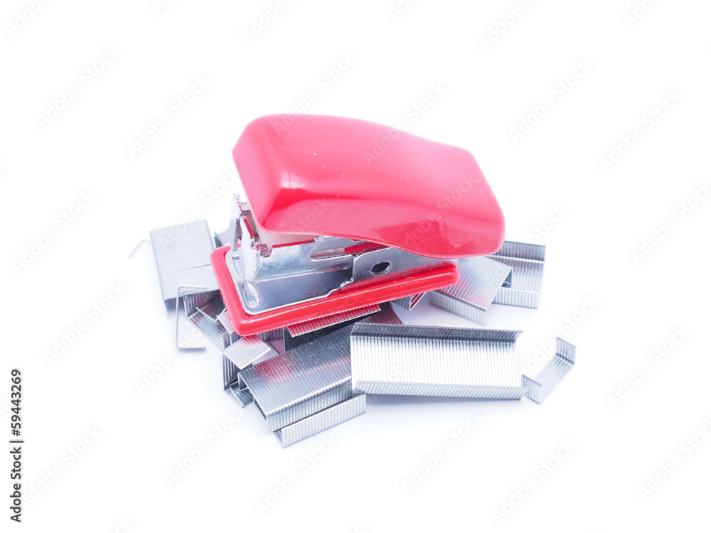 Stapler with staples on a white background Stapler with staples on a white background