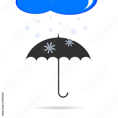 umbrella with snow color vector illustration