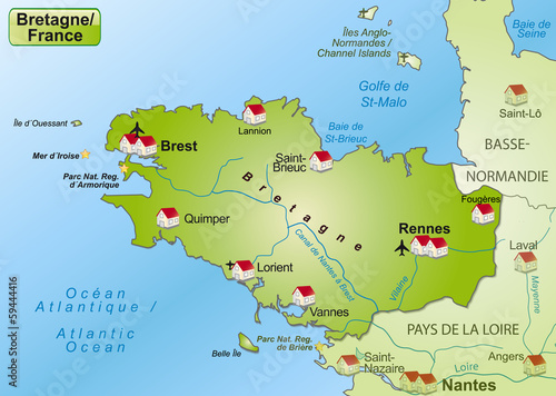 Umgebungskarte der Bretagne