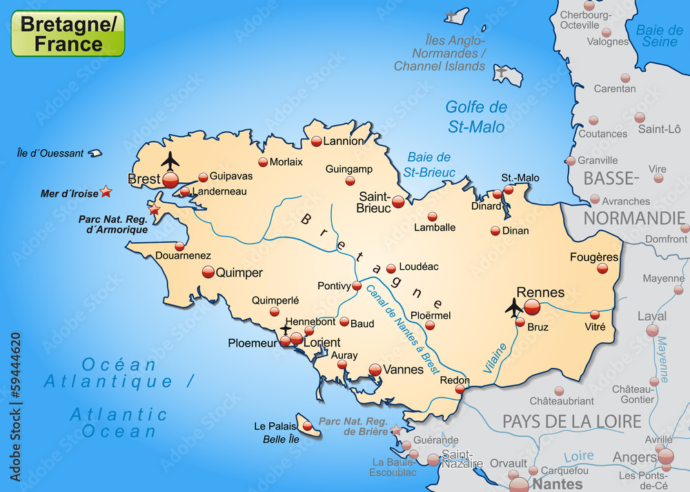 Umgebungskarte der Bretagne