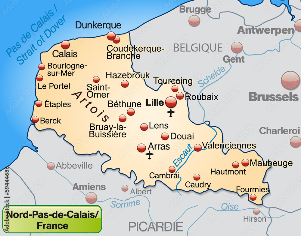 Nord-Pas-de-Calais als Übersichtskarte