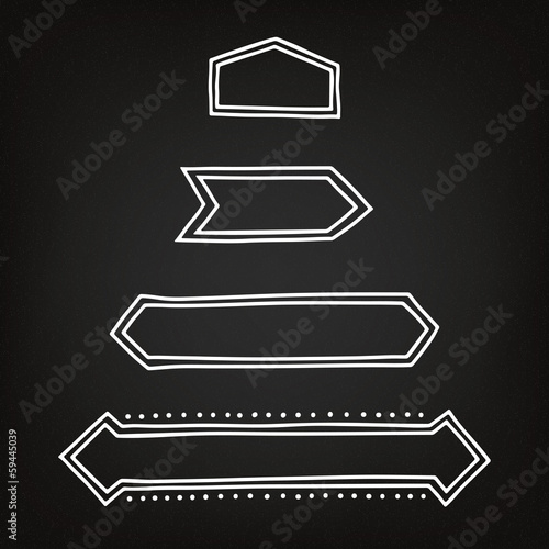Hand drawn ribbons on the b...