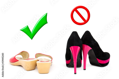 Women's Shoes at low and high heels. photo