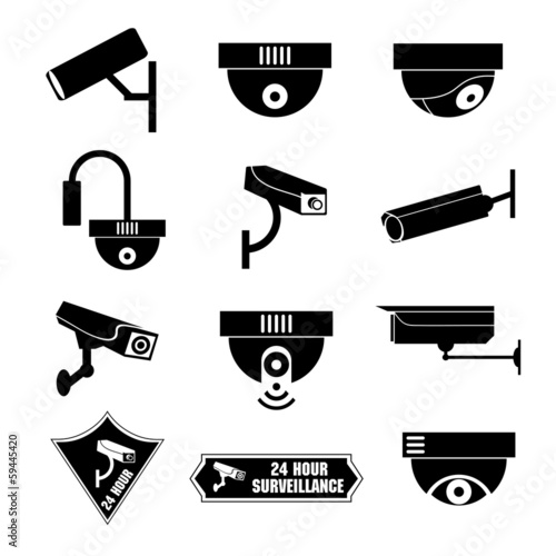 Video surveillance, cctv icon, vector illustration