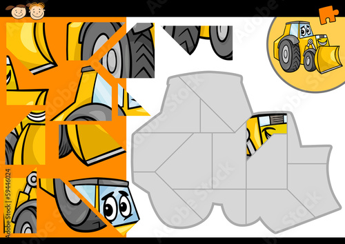 cartoon bulldozer jigsaw puzzle game