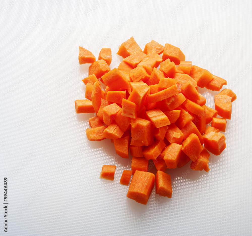 cut carrot on white background cut carrot on white background
