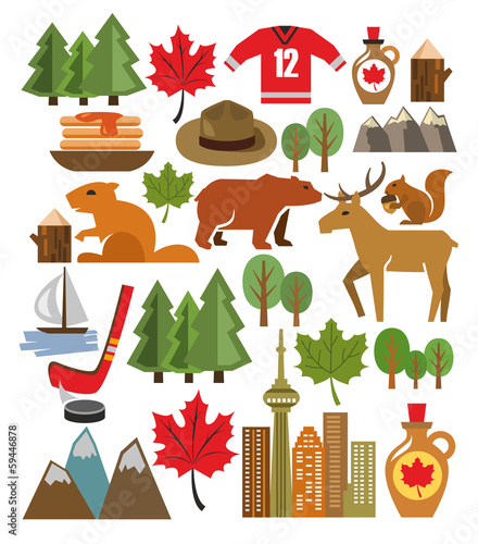 vector canada icon set