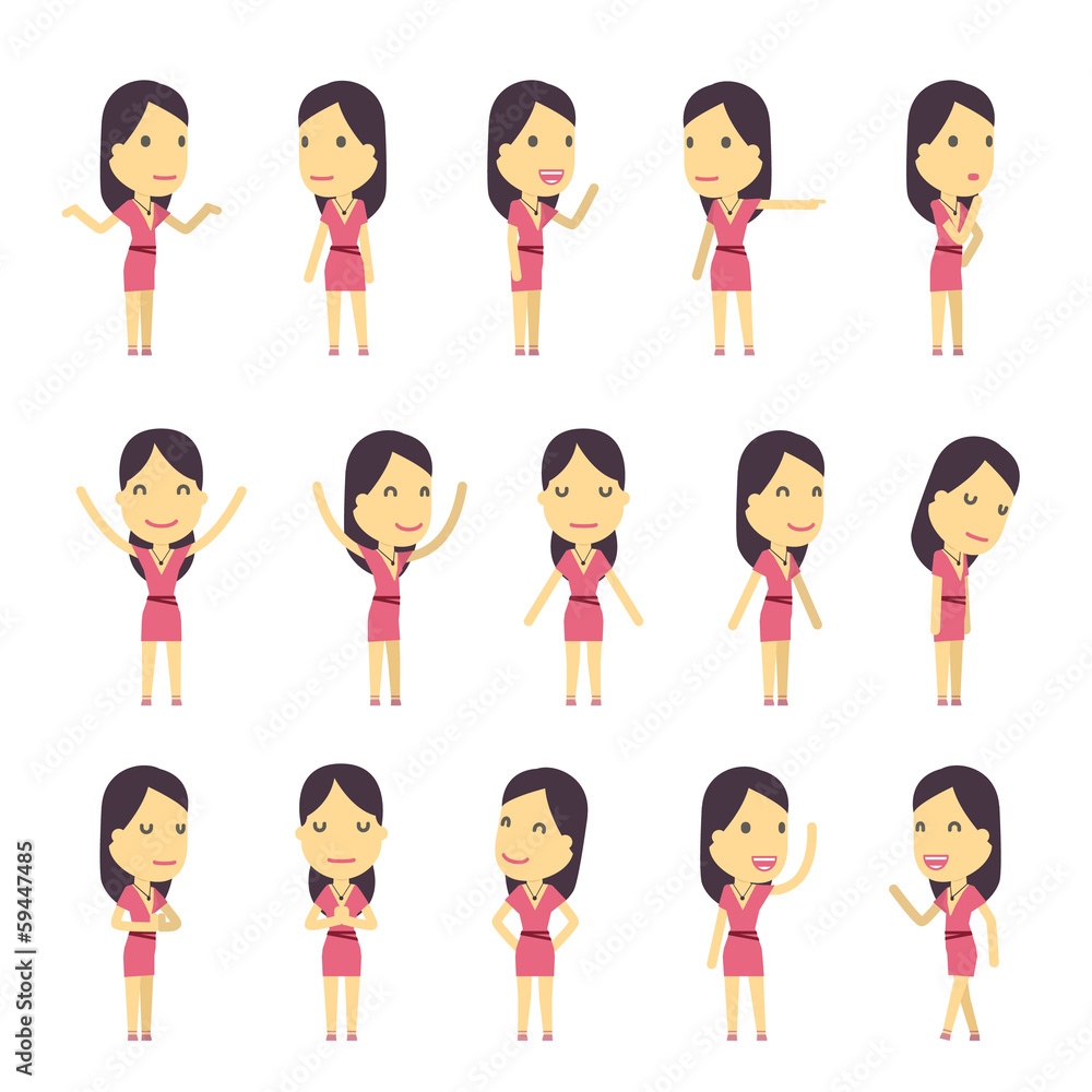 urban character set in different poses. simple flat design. urban character set in different poses. simple flat design.