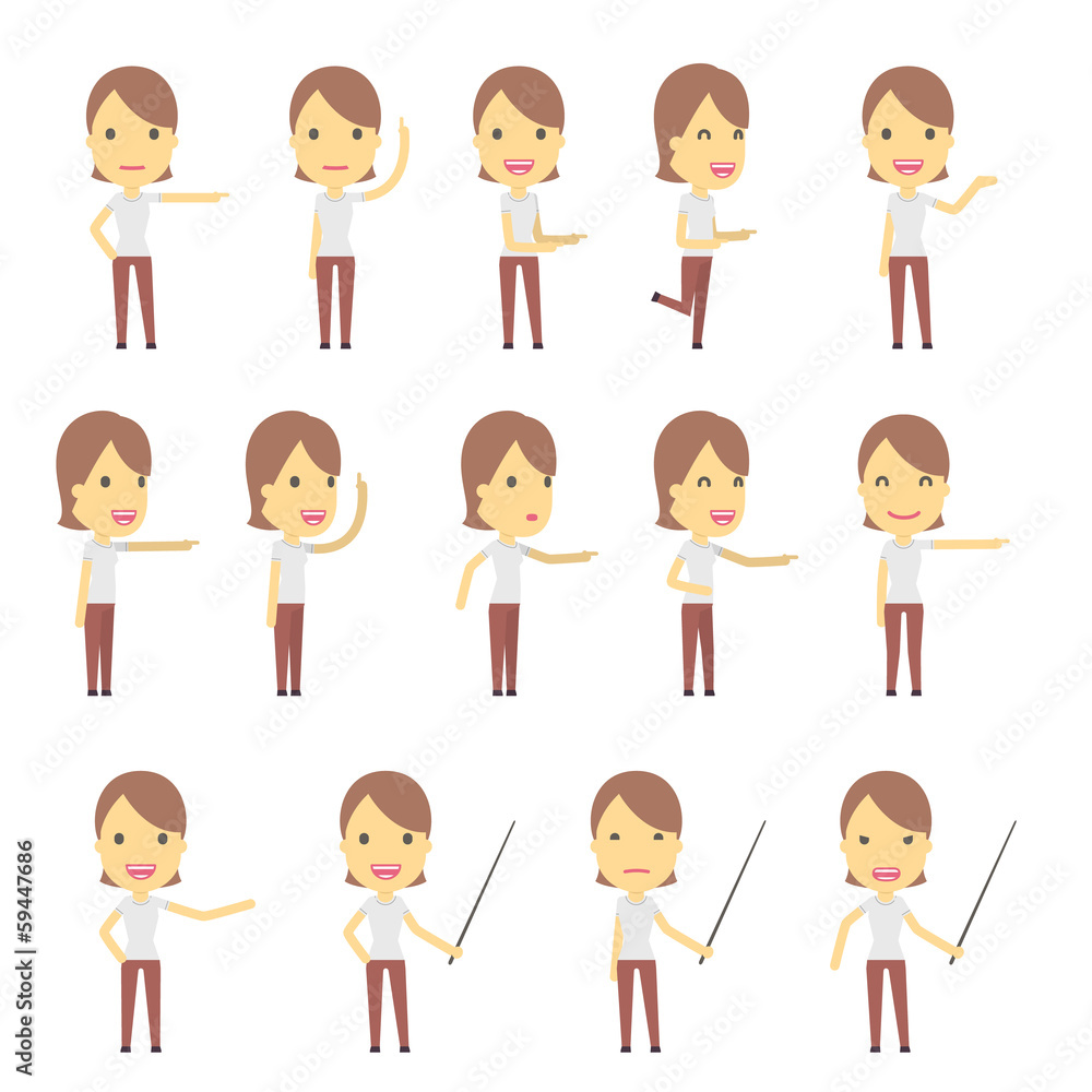 urban character set in different poses. simple flat design. urban character set in different poses. simple flat design.