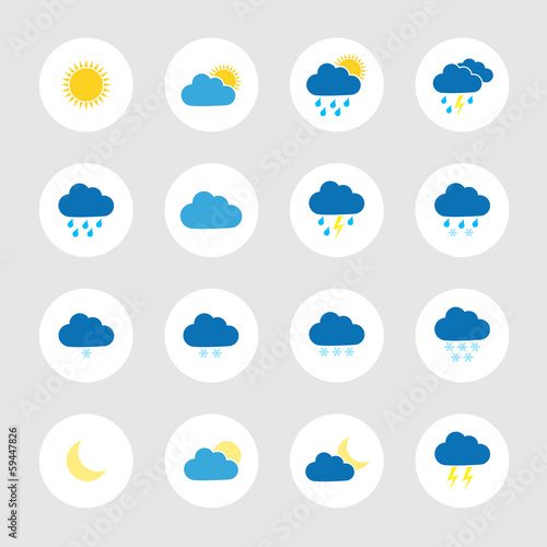 Round colorful weather icons