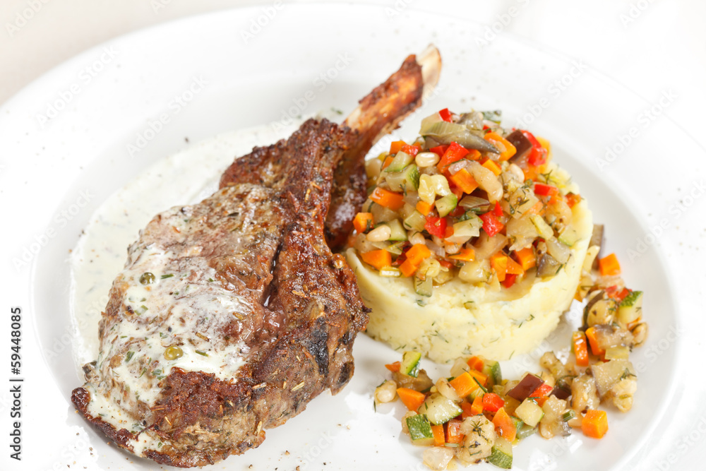 Grilled steak with vegetables Grilled steak with vegetables