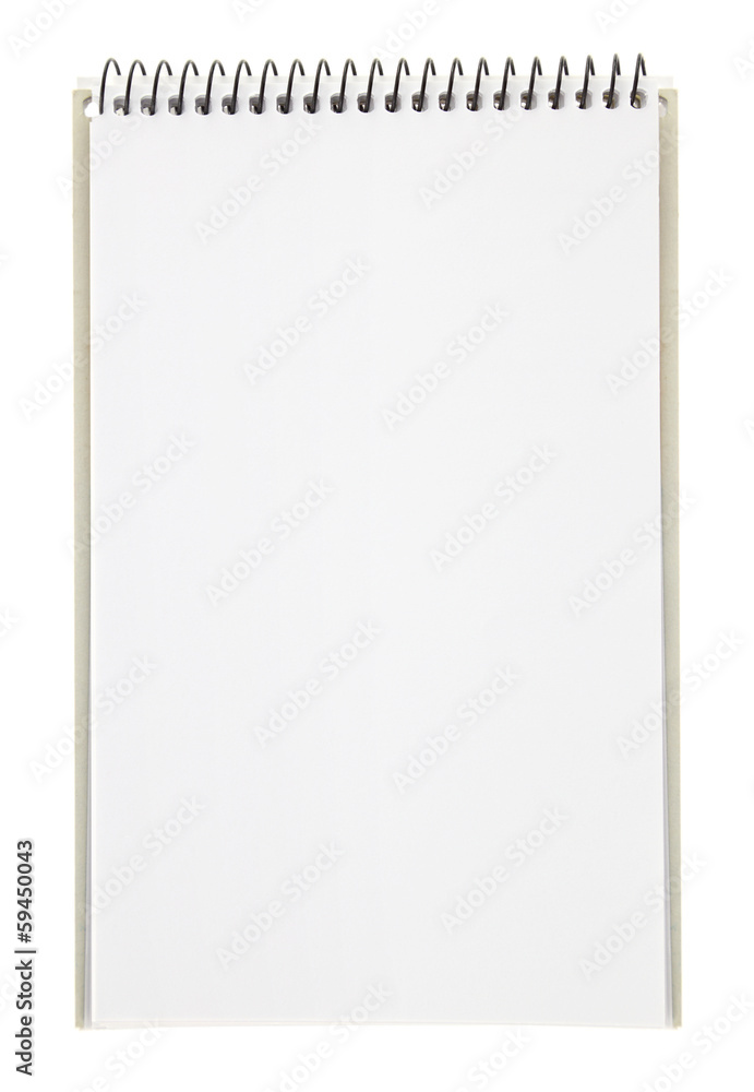 An open blank notebook with spiral An open blank notebook with spiral