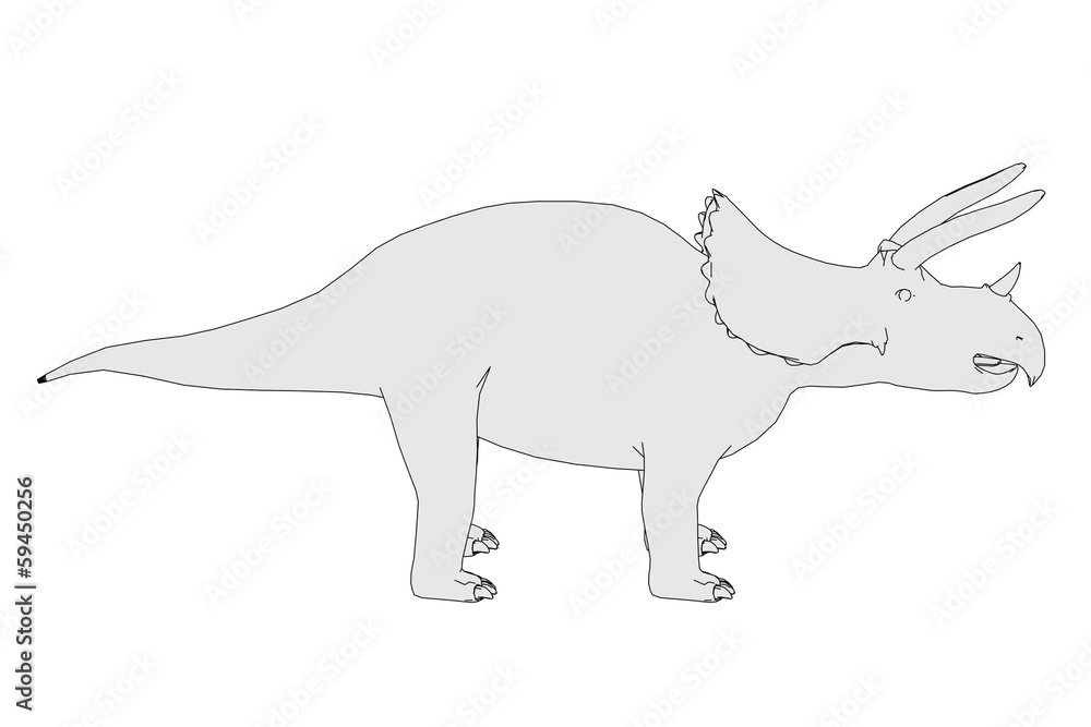 cartoon image of triceratops dino