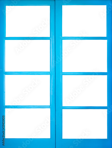Fenêtre bleue, isolé fond blanc