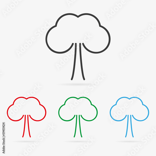 Vector steam or tree icons
