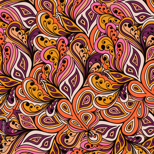 Seamless abstract hand-drawn waves pattern, wavy background