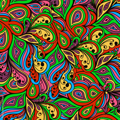 Seamless abstract hand-drawn waves pattern, wavy background.