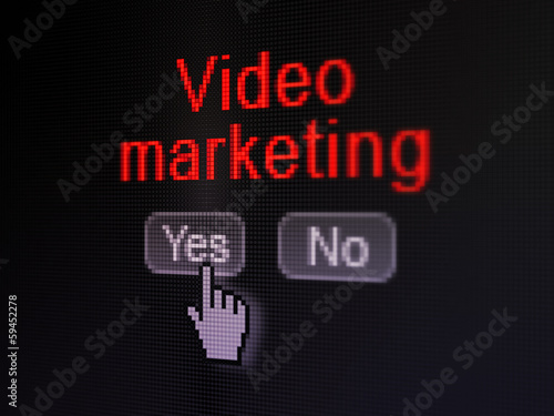 Finance concept: Video Marketing on digital computer screen