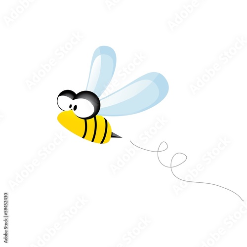 Fototapeta Naklejka Na Ścianę i Meble -  vector bee icon. cartoon cute bright baby bee.