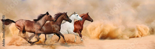 Herd gallops in the sand storm © loya_ya