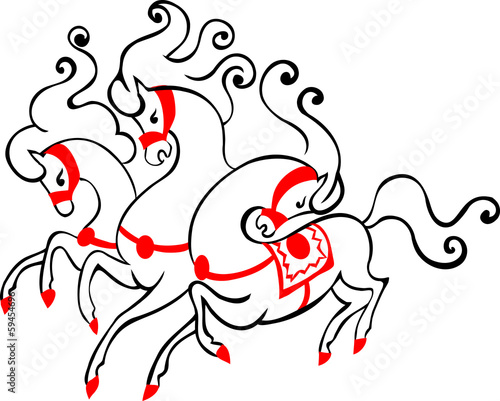Russian three horses