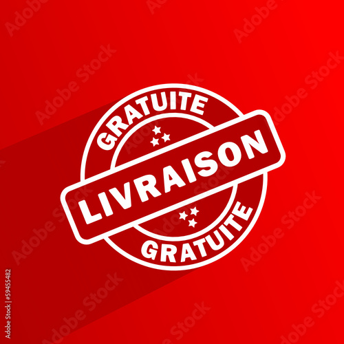 Tampon Livraison Gratuite (rouge) Stock Vector