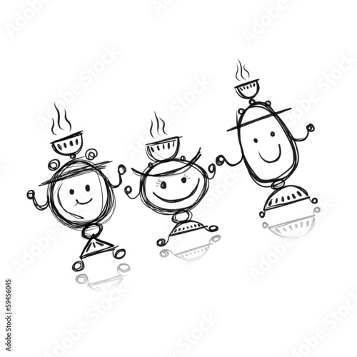 Funny samovar sketch for your design
