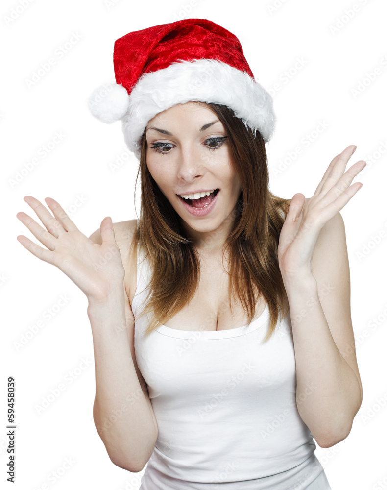 Surprised christmas girl Surprised christmas girl