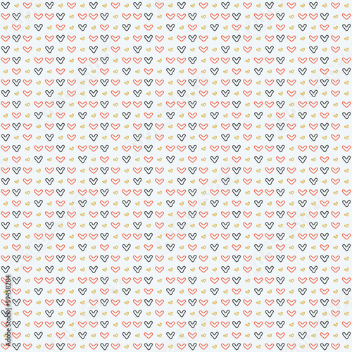 Simple symbols of the heart. seamless pattern