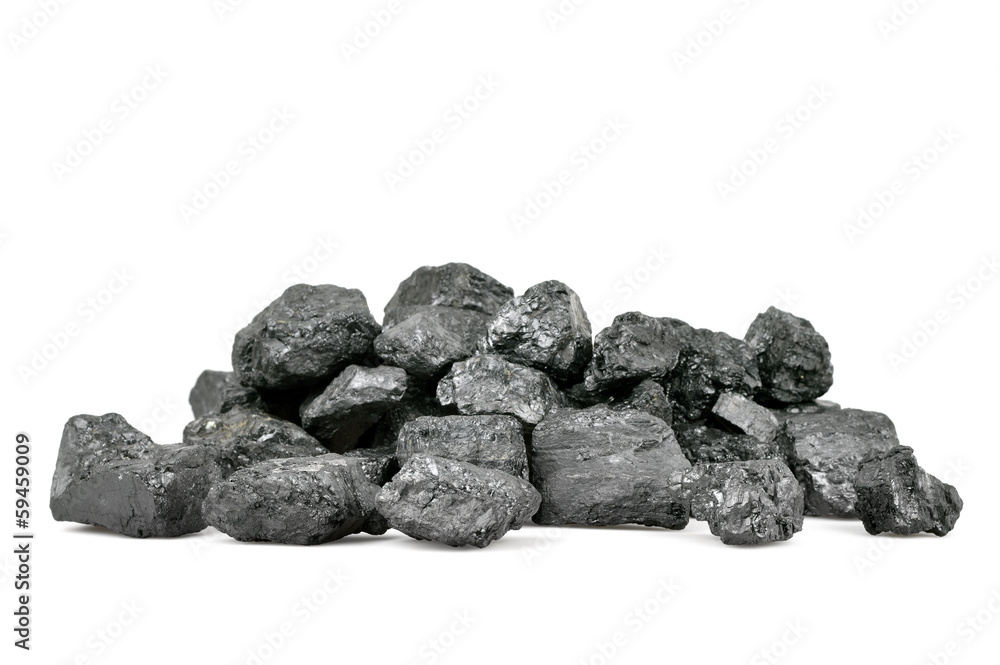 Pile of coal isolated on white Pile of coal isolated on white