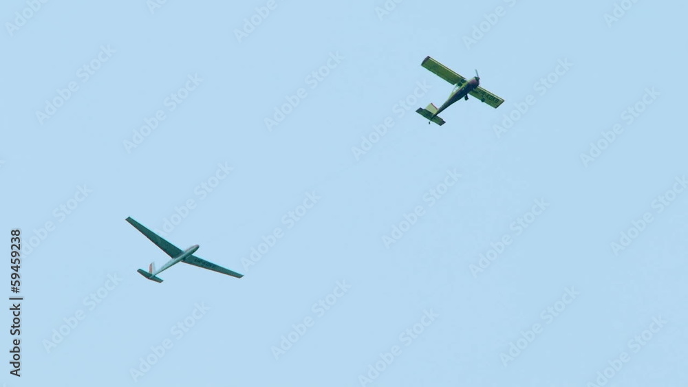 Two airplane flying high in the sky Two airplane flying high in the sky
