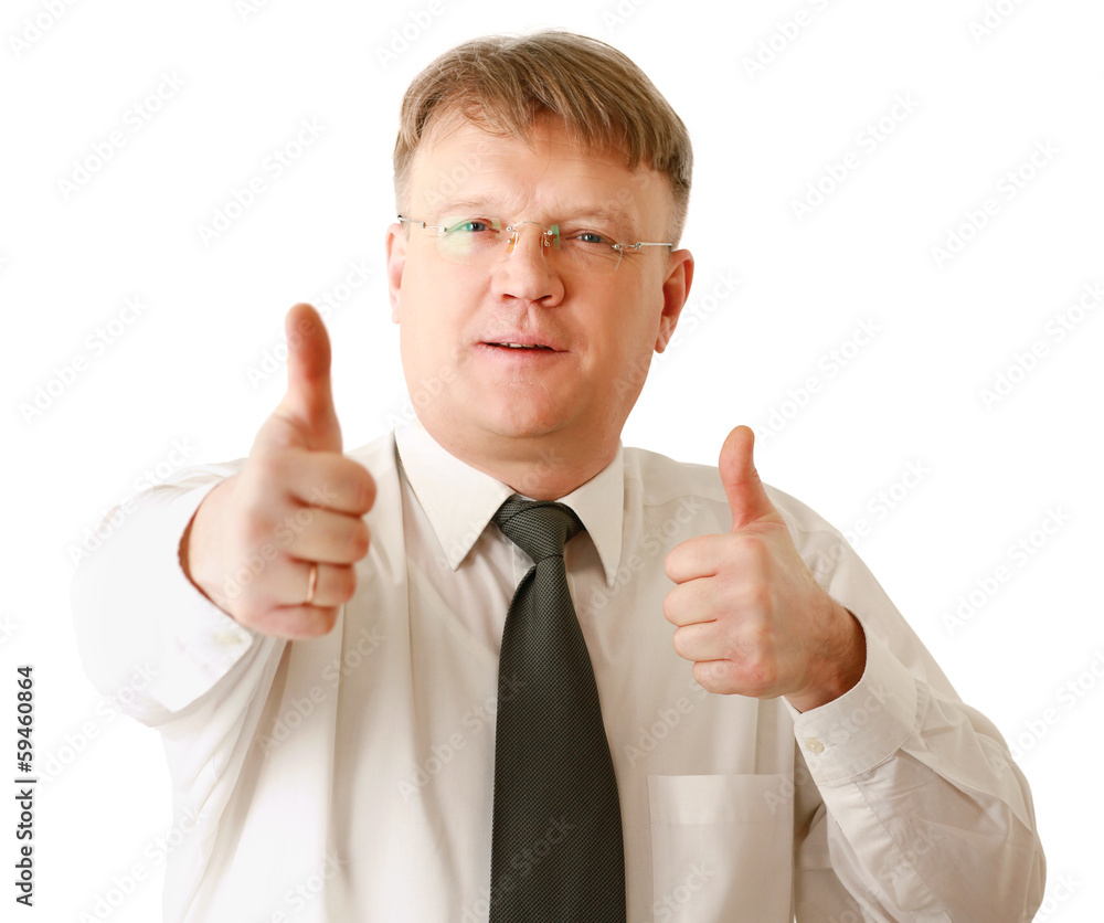 Portrait of a successful businessman showing ok Portrait of a successful businessman showing ok